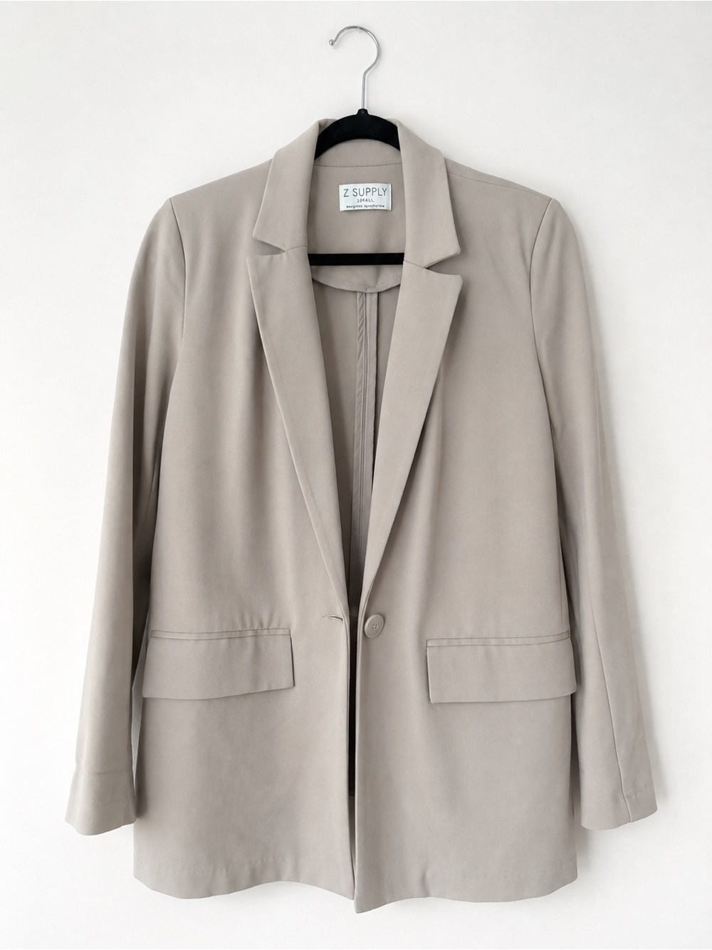 Z Supply Women's Light Taupe Single-Button Blazer
